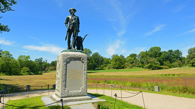 The Minute Man Statue at the Minute Man National Historical Park in Concord, Massachusetts