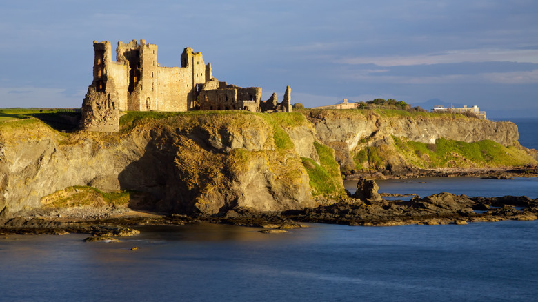 Tantallon Castle sits on the clifftops in Scotland