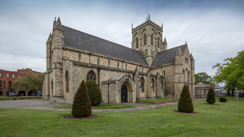Grimsby Cathedral exteriors in rough brick