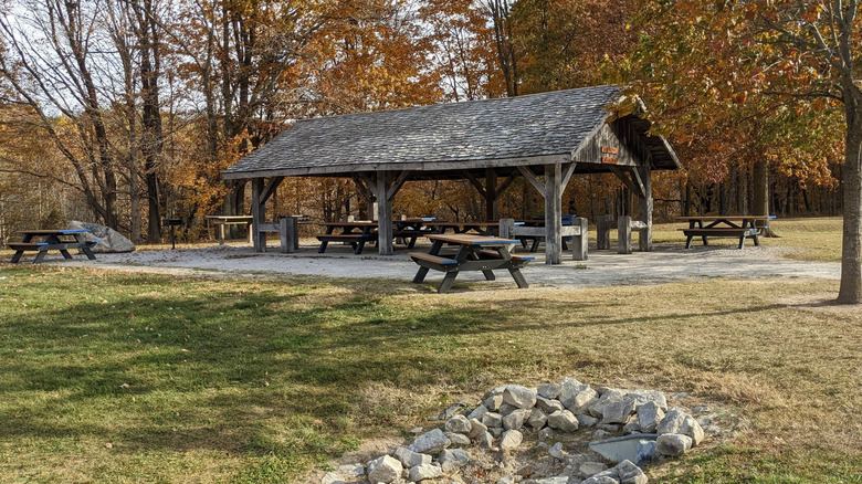 Pavillion and picnic tables in McCloud Nature Park.