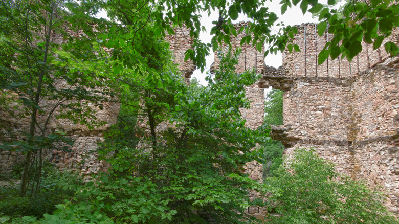 The ruins of the Ramsey Mill gristmill site at Vermillion Falls Park, Hastings, Minnesota