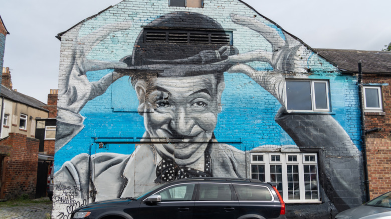 Mural of Stan Laurel in Bishop Auckland, Durham