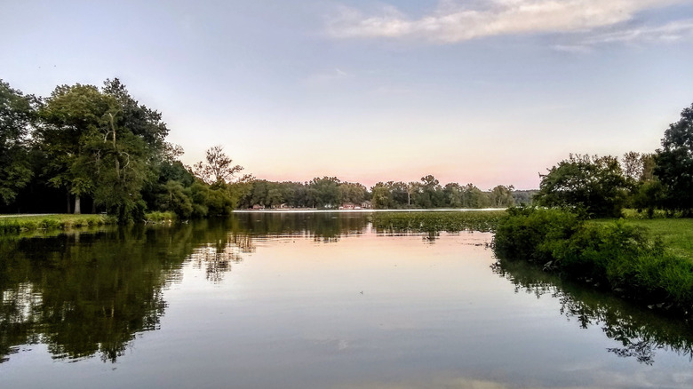 A view of Lake Loramie's calm water in Lake Loramie State Park in Minster, Ohio