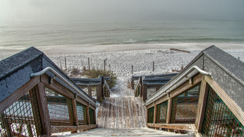 Stairs leading to the Grayton Beach.