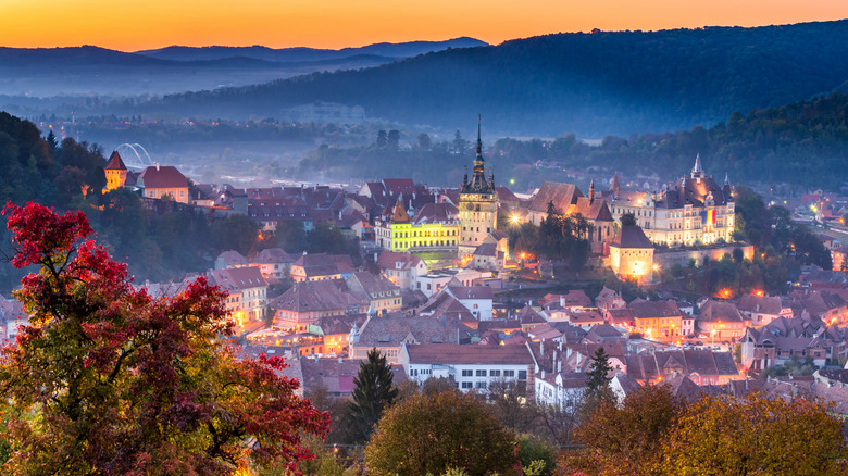Sighisoara sunset in Romania