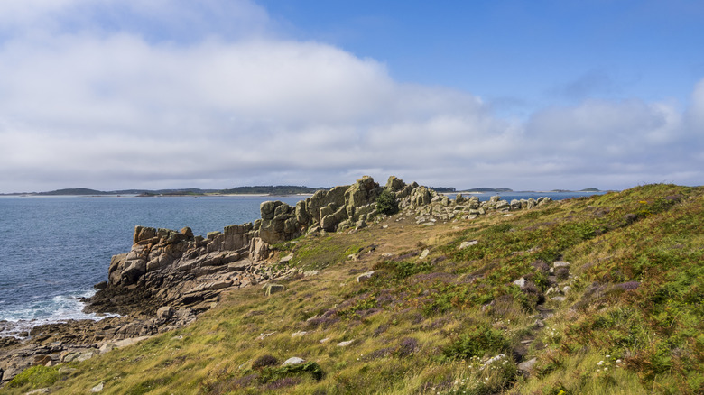 The rocky coastline on the island of St. Marys in the Isles of Scilly, off the coast of Cornwall