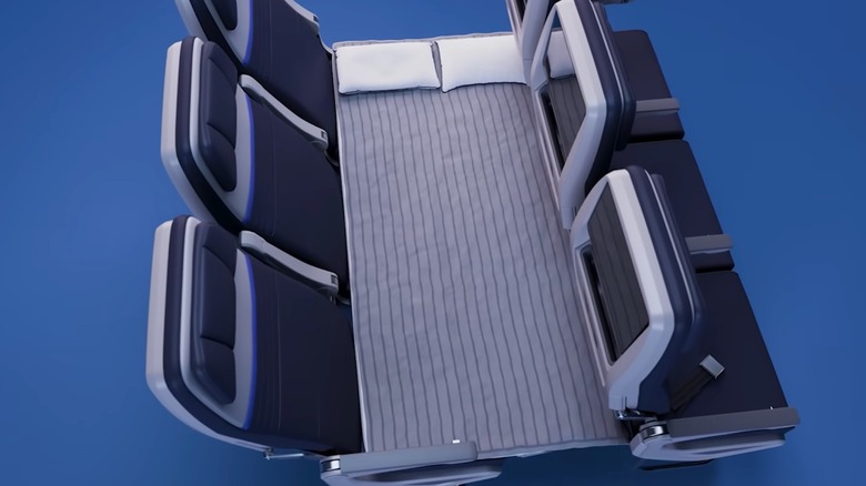 Virtual rendering of the United Relax Row in couch mode