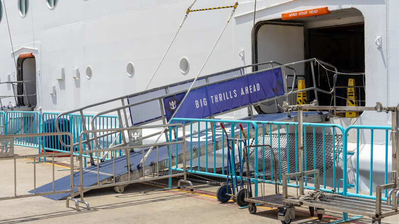 Gangway of cruise ship
