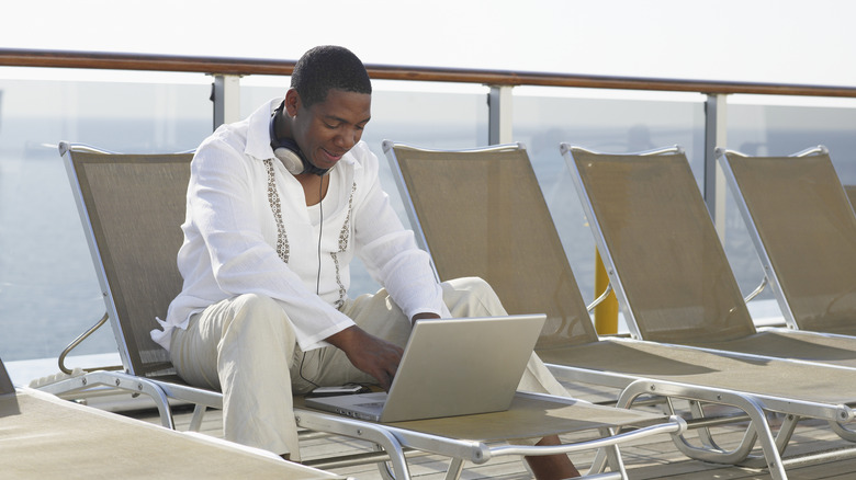 Man listening to headphones