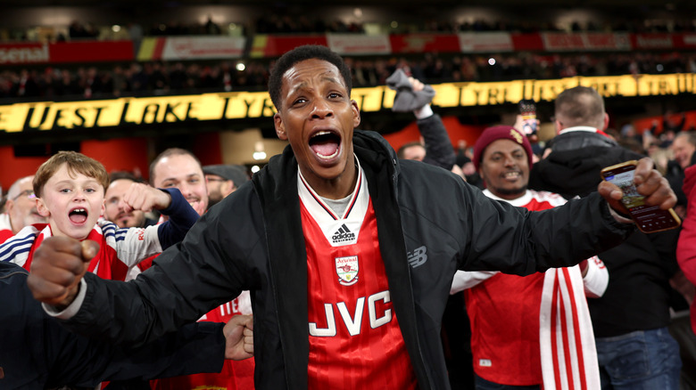 Arsenal fans cheering