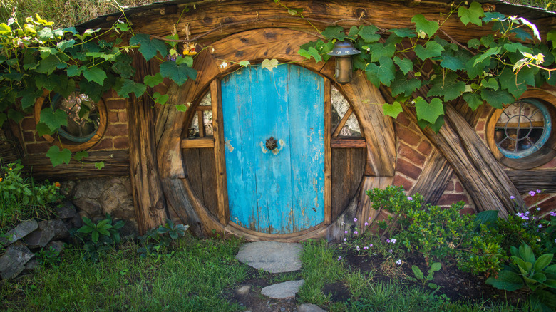 The scenic view of Hobbiton hole in Matamata town of North Island, New Zealand.