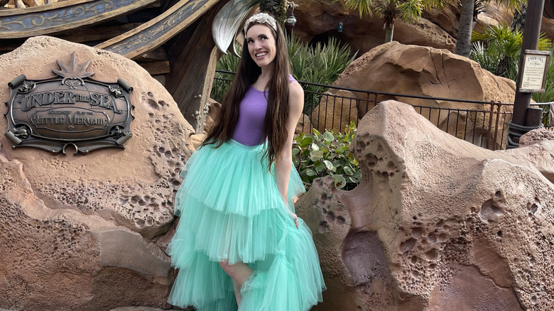 Brunette woman Disneybounding Ariel at Walt Disney World Resort