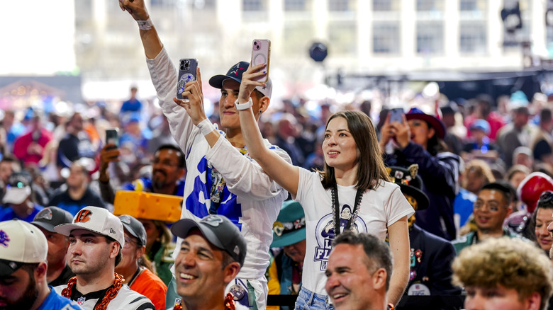 A crowded NFL draft event at Campus Martius in Detroit