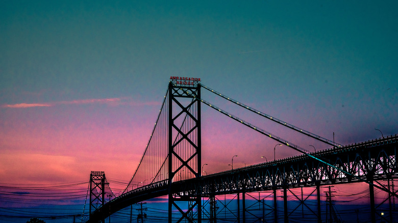 Ambassador Bridge which connects I-75 with Canada.