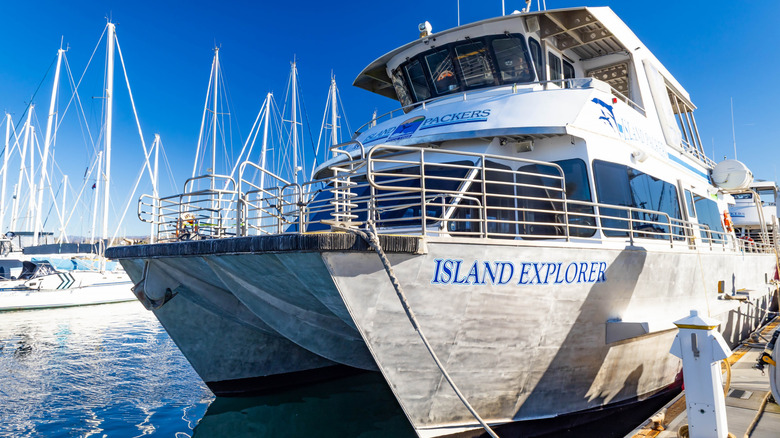 An Island Packers boat prepared for departure to Channel Islands National Park in Southern California