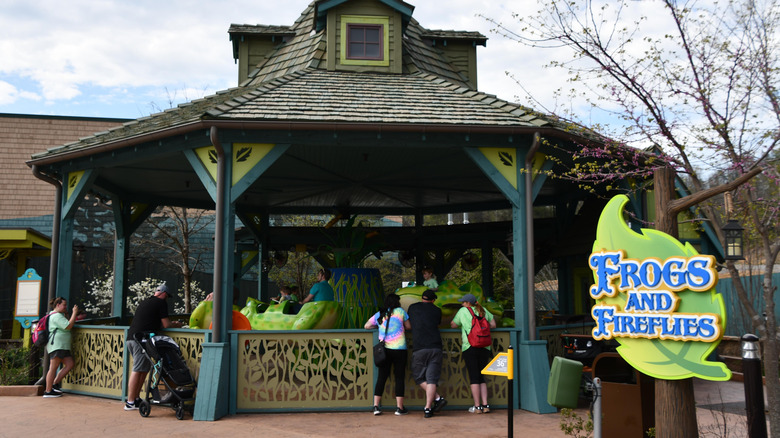 View of Frogs and Fireflies ride at Dollywood theme park in Pigeon Forge, Tennessee