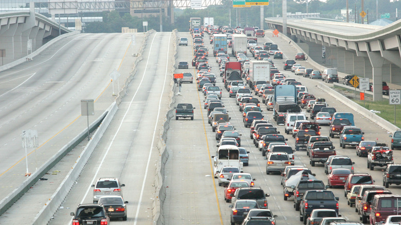 Traffic on the I-45 in Houston, Texas