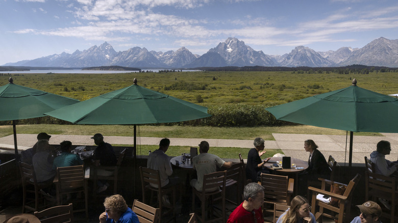 A busy restaurant in Jackson Hole, Wyoming