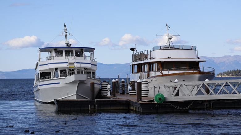 Ferries at a ferry dock in Lake Tahoe