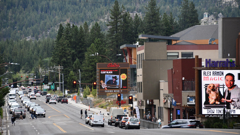 The town of Stateline on the Nevada side of Lake Tahoe