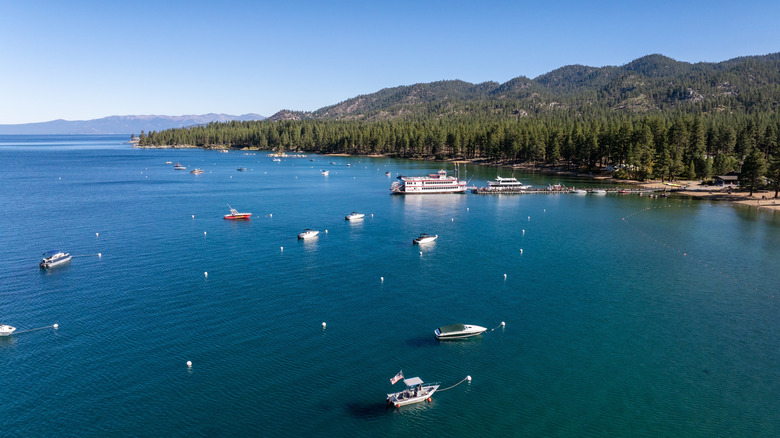 Lake Tahoe with its mountains in the background