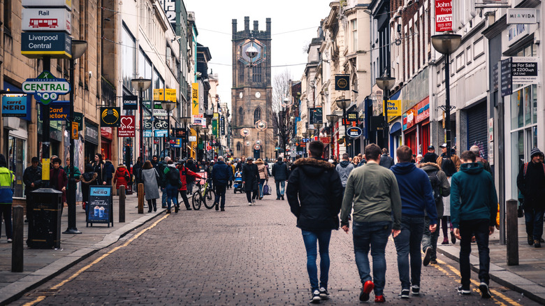 People shopping around Liverpool Central Street