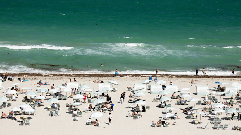 A crowded section of South Beach