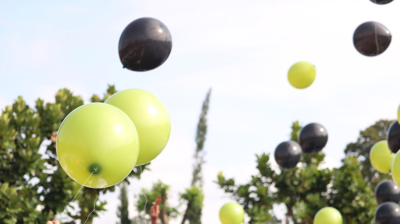 Balloons being released to celebrate an event