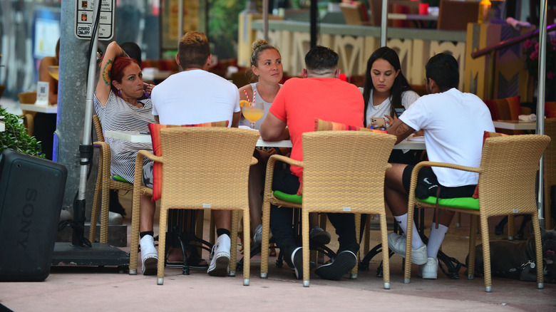 People eating in a restaurant in Miami