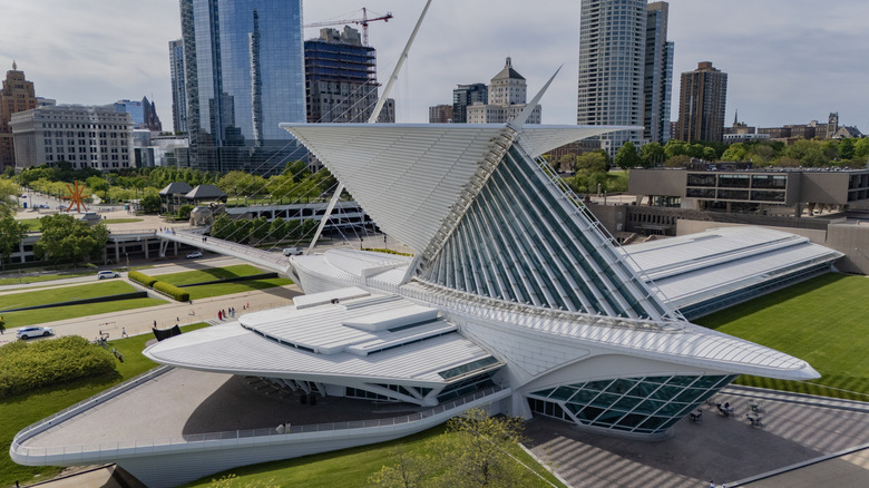 An aerial view of the Milwaukee Art Museum