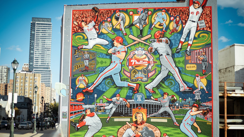 A sports mural in Philadelphia