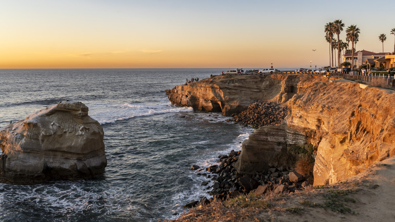 Cliffs at sunset in San Diego