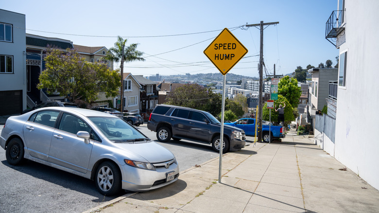 Cars parked in San Francisco on a sunny day