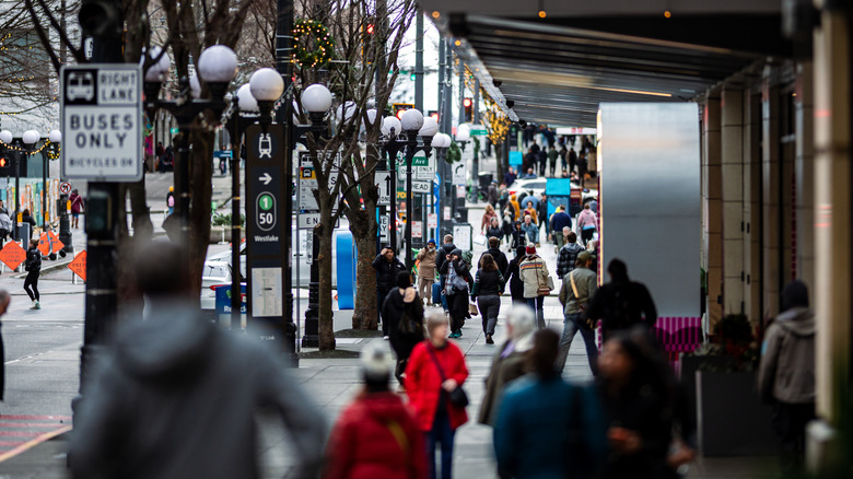 Busy street in Seattle, Washington
