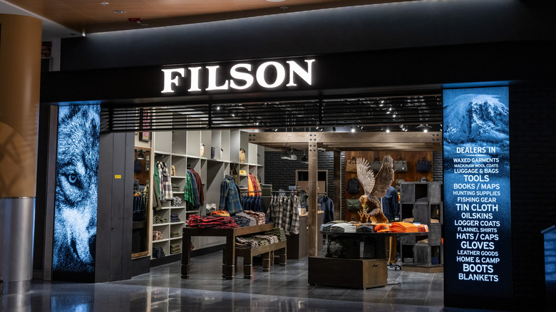 Flannels inside a Filson store in Seattle, Washington