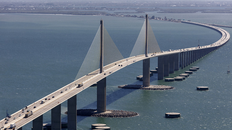 Aerial view of Sunshine Skyway Bridge