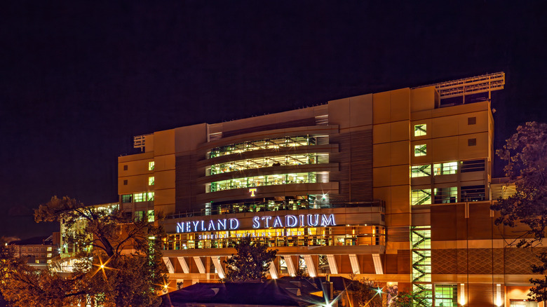 Neyland Stadium at night