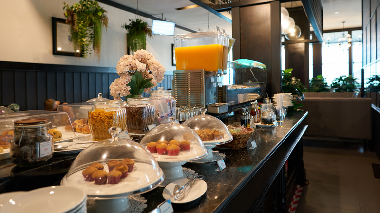 Buffet inside Thailand airport lounge