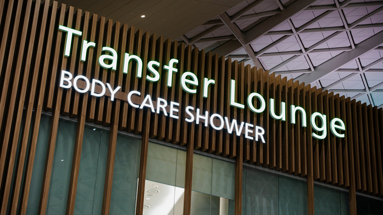 Shower sign at airport in Korea