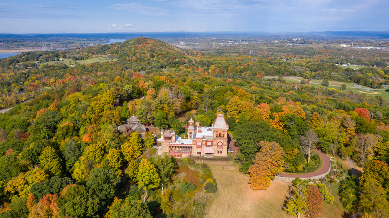 Aerial view of Olana in the Hudson River Valley