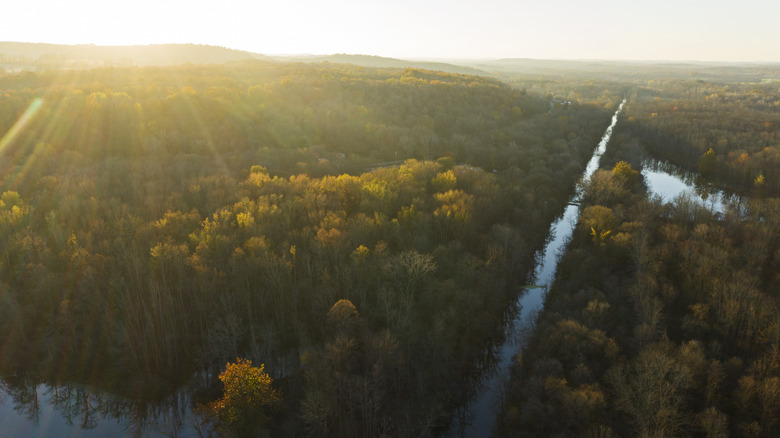 Aerial view of the Erie Canal