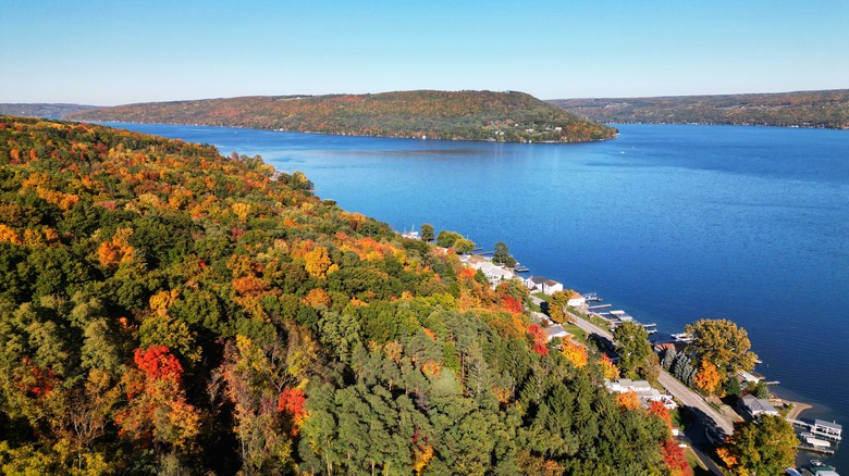 New York's Keuka Lake in the fall
