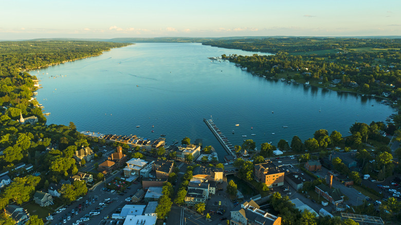 Expansive view of Skaneateles Lake and town