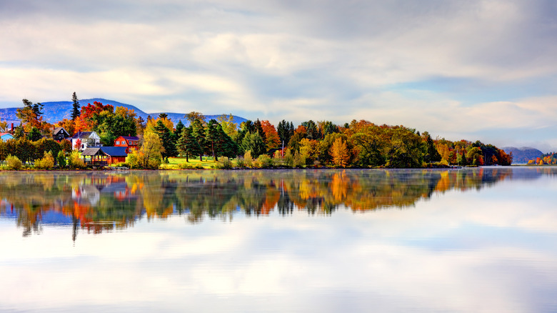 Fall view of Tupper Lake in the Adirondacks
