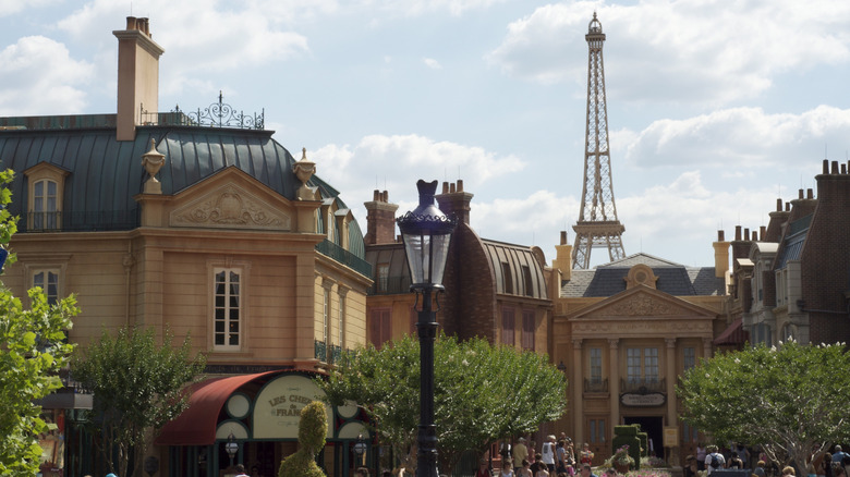EPCOT's France pavilion with replica Eiffel Tower at Disney World in Florida