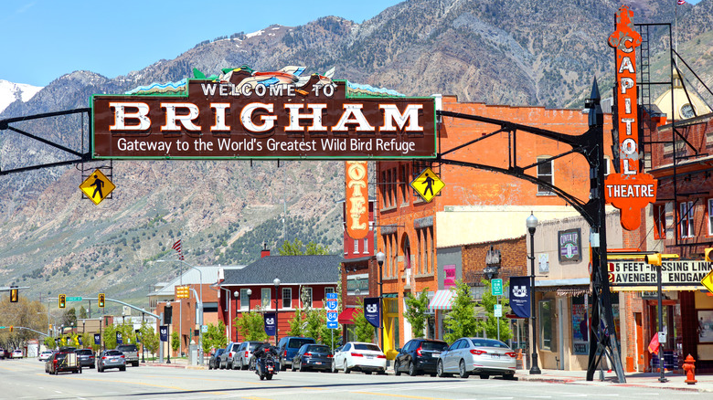 welcome sign for Brigham City, Utah