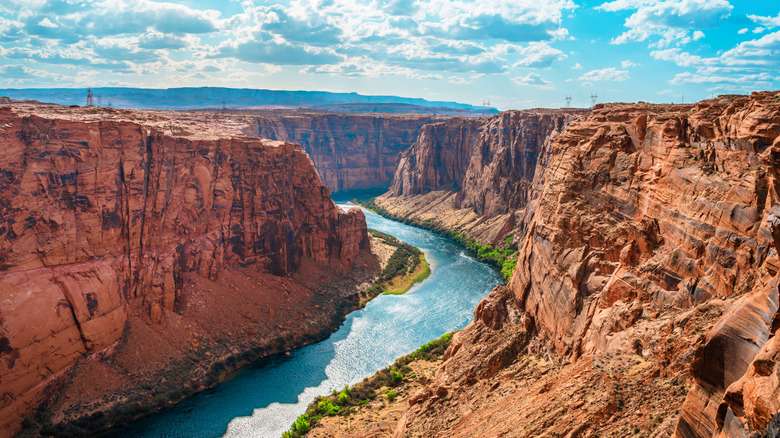 Colorado River in a red rock canyon