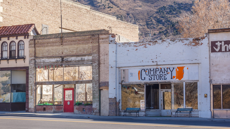 Abandoned storefronts in Eureka, Utah