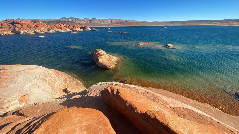 Views of water at Sand Hollow near Hurricane, Utah