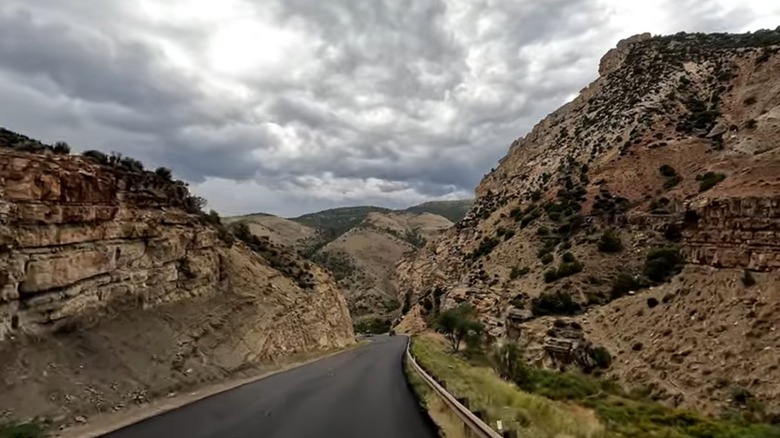 Beautiful drive through the canyons around Manila, Utah